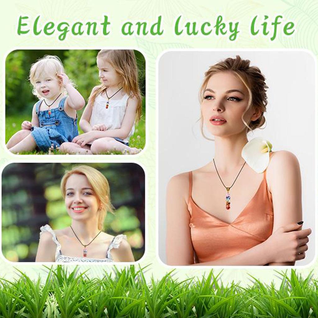 Кулон с камнями 7 чакр, шейный платок в стиле ретро, ​​чакра, исцеляющий энергетический камень, натуральный кулон для женщин Y G0H8