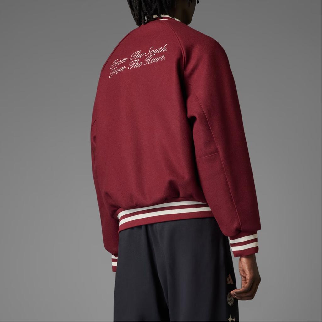 Adidas X Коллаборация BSTN X Коллаборация FC Bayern SS25 Удобная Простая Модная Куртка с Воротником Бейсбол Унисекс Куртка Коричневая JF0583