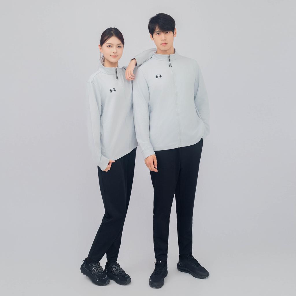 Under Armour Спортивная серия Женская тренировочная куртка с логотипом и узором для активного отдыха Повседневная спортивная куртка-пуловер Унисекс Серая 24500402-009