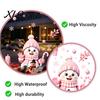 Waterproof PVC Glass Decorations Christmas Snowman Static Stickers, Decorative Pink Decals, Holiday Seasonal Window Art Clings for Home Party And Door