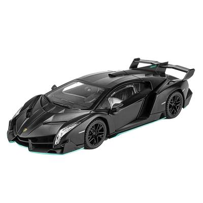МояМашина 1:22 Металлическая литая модель автомобиля Lamborghini Veneno Roadster, Черная