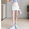 Короткая юбка для женщин Весна и Осень Новая юбка А-силуэта с высокой талией для высокой талии, стройнящая и универсальная юбка, закрывающая бедра