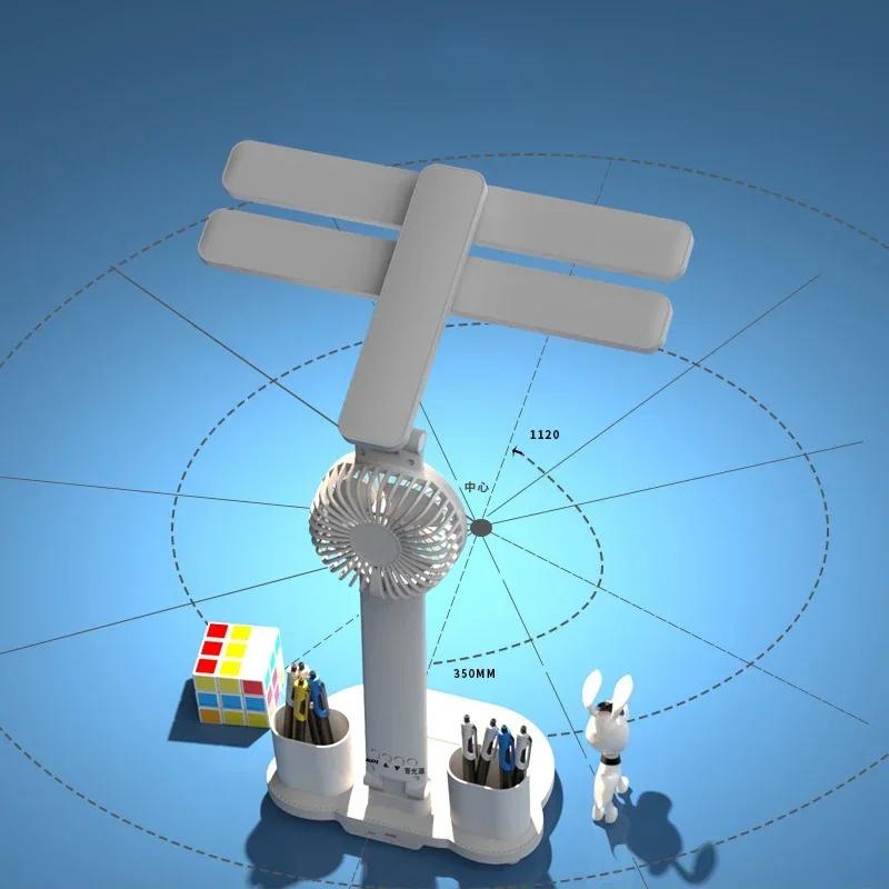 Светодиодная лампа для чтения перезаряжаемая с часами, вентилятором, сенсорная, настольная, книжная, для декора гостиной и спальни, осветительные приборы, лампа для бронирования