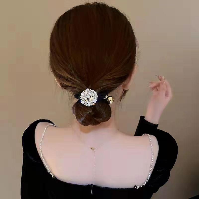 Korean Camellia Flower High-End Hair Tie Bun Rope