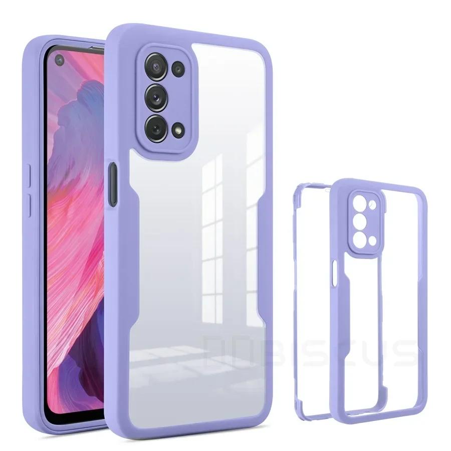 Чехол 3 в 1 с полной защитой 360° для OPPO RENO 13 13Pro 13F 12/FS 4G 5G A3 A3X A40/M A60 A96 A76 A36 4G 5G Акрил+ТПУ Чехол для телефона