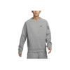 Nike Толстовка мужская флисовая с капюшоном Therma-Fit Solid Crew Neck Pocket серая FB8506-063