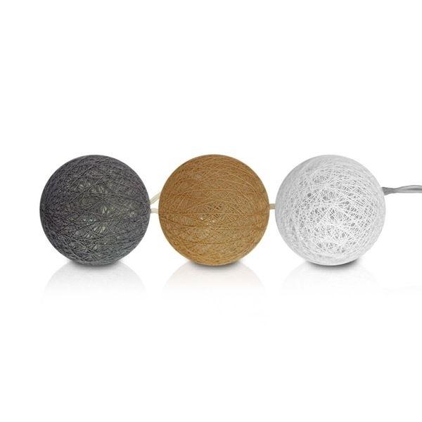 Горчично-бело-серая светодиодная гирлянда с батарейным питанием