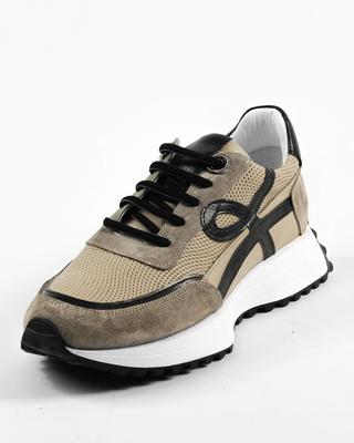 Кроссовки женские 722151 36 Визон-черные кожа