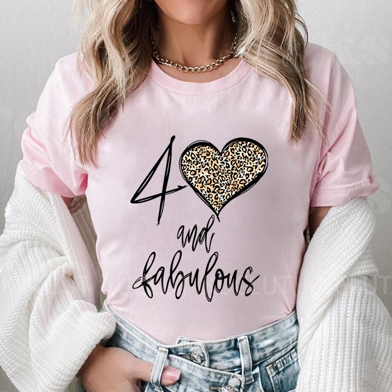 Женская футболка 40th Fabulous Tees Женская футболка для вечеринки в честь 40-летия королевы Модные графические топы Повседневная эстетичная женская одежда