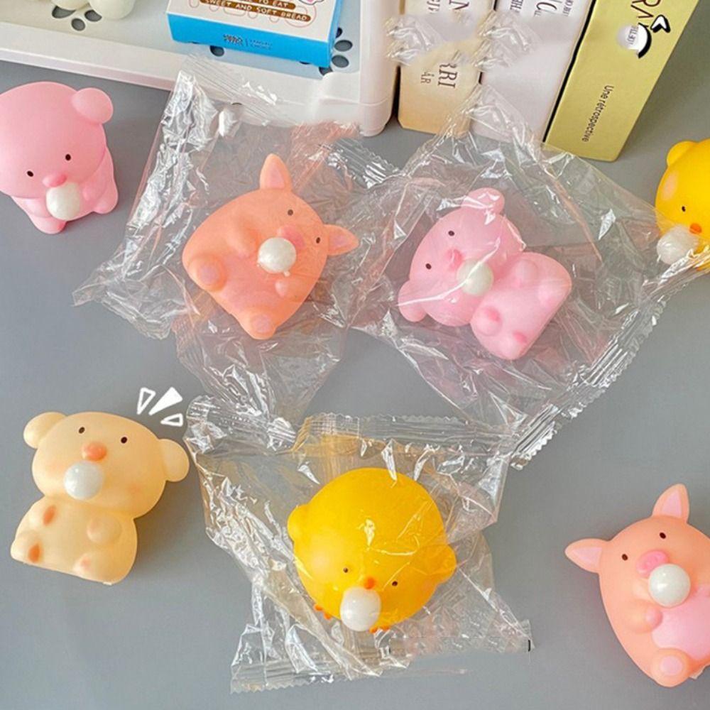 Мультяшный цыпленок, животное, игрушка-антистресс, свинья, игрушка для снятия стресса, милая, надувающая пузыри, непоседа, дети