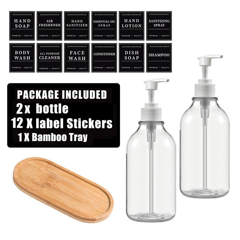 500 мл прозрачный флакон для лосьона многоразовый флакон с этикетками с настенными кронштейнами для флакона лосьона шампунь кондиционер