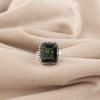 Драгоценный камень Зеленый Турмалин Ювелирные изделия из стерлингового серебра 925 пробы Ручной работы Дизайнерское обручальное кольцо для косы RR-77-9
