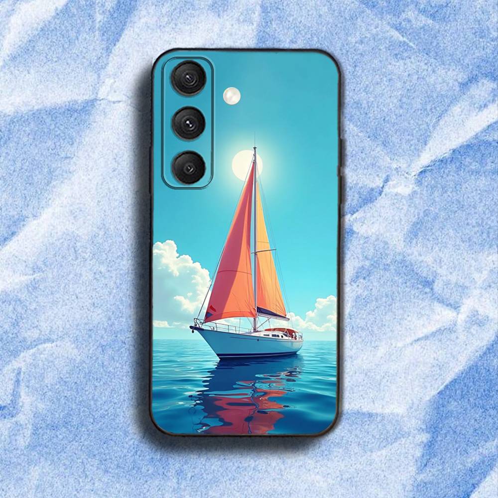 S-Sailing S-Ship Boat Phone Case For Samsung S25,S24,S21,S22,S23,S30,Ultra,S20,Plus,Fe,Lite,5G Black Cover
