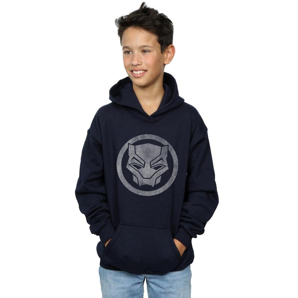 Marvel Boys Black Panther Distressed Icon Hoodie