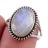Natural Rainbow Moonstone Gemstone 925 Solid Sterling Silver Ring Size 7 f4J51