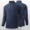 Mens Fleece Jacket With Stand Collar Half-Zip Warm Outdoor Sport Coat Winter