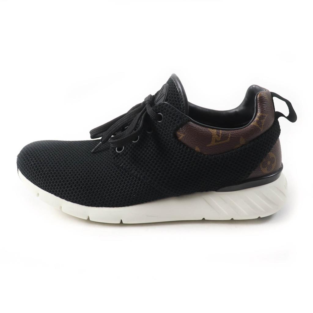 Excellent LOUIS VUITTON sneakers Monogram lace-up mesh black mens 6 Used