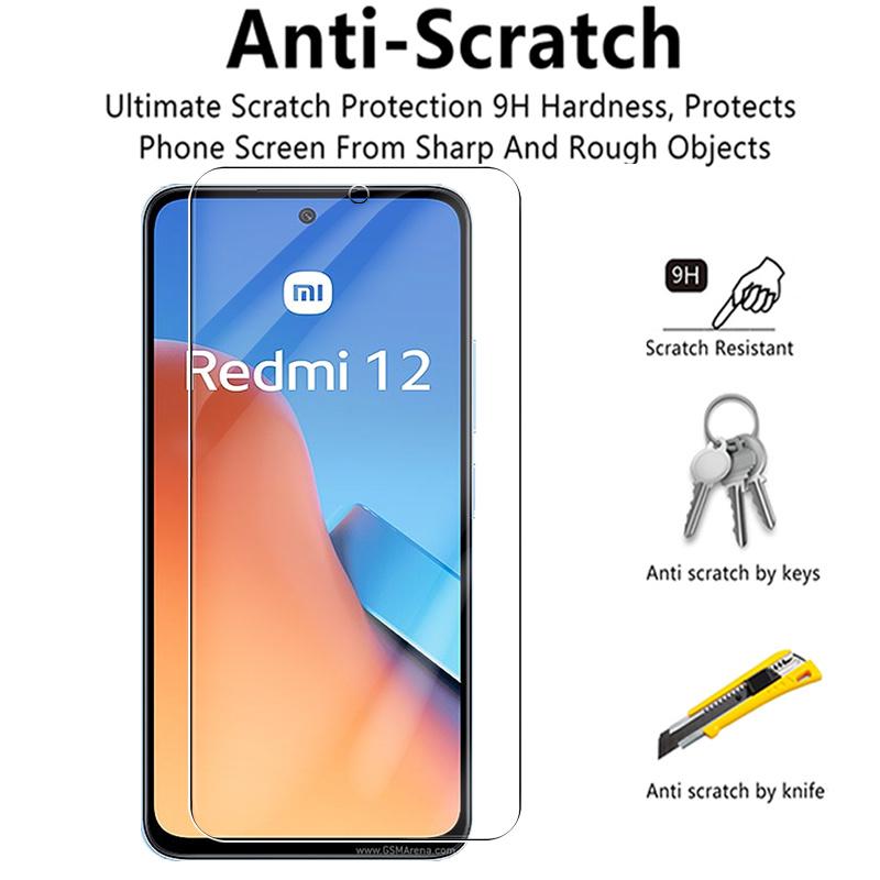 2 шт. закаленное стекло для Xiaomi Redmi 12 защитное стекло Redmi12 протектор экрана Readmi Redme 12 Redmy12 4G защитная пленка