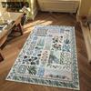 Retro Style Plant Flower Carpet Living Room Bedroom Tea Table Carpet Anti Slip Water Absorbing Soft Carpet