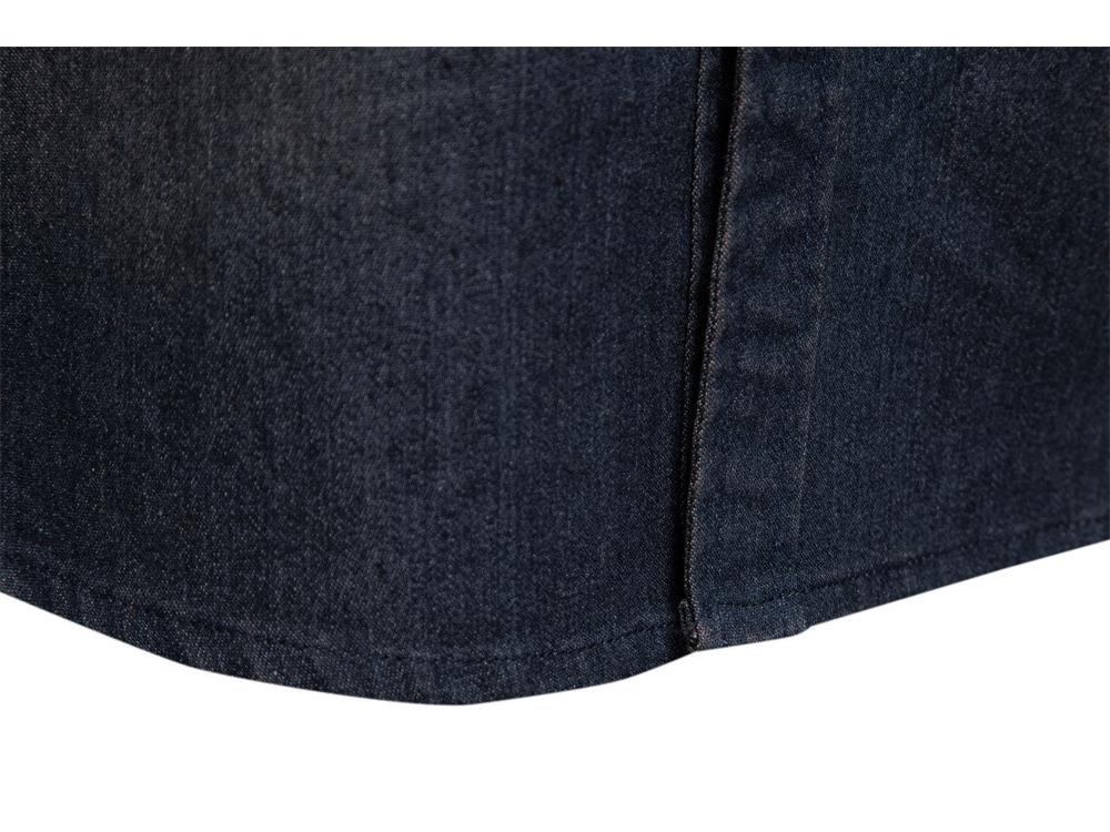 2022 Модная мужская повседневная однотонная немнущаяся джинсовая рубашка с длинным рукавом американского размера