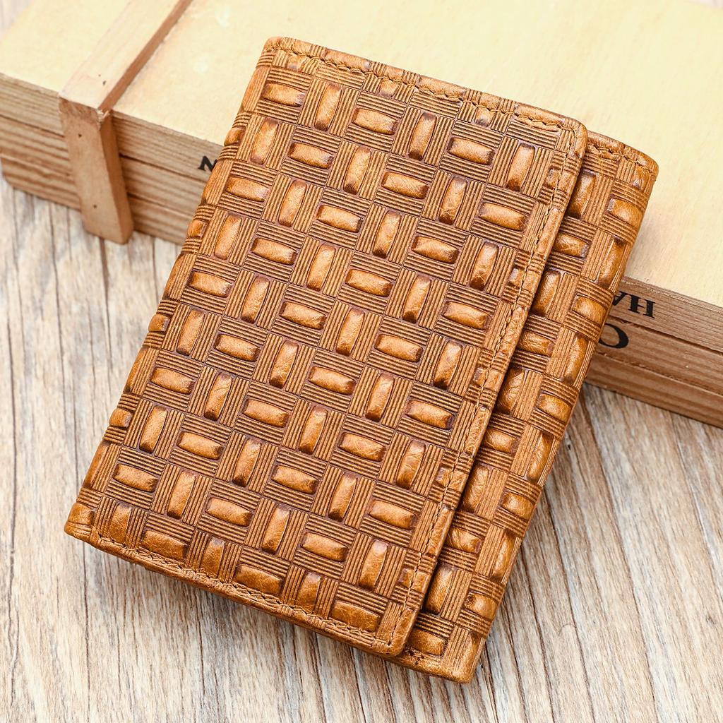 Кошелек из коровьей кожи, мужской, винтажный, из натуральной кожи, противоугонный чехол для карт, кожаный зажим для нескольких карт