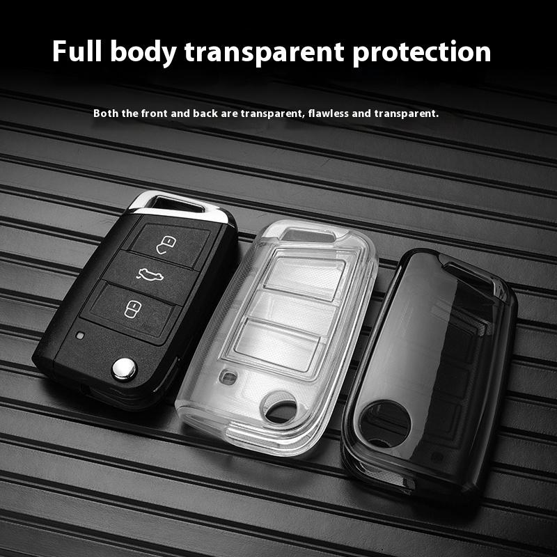 Прозрачный Мягкий ТПУ для Vw Volkswagen Golf 7 Mk7 Tiguan Mk2 Для Seat Ateca Leon Fr 2 Ibiza Для Skoda Octavia Флип Чехол для Автомобильного Ключа