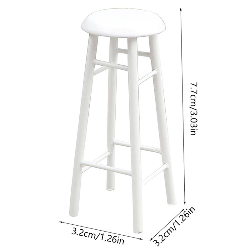 1:12 миниатюрный высокий табурет для кукольного домика, барный стул, круглый стул, модель, мебельный декор