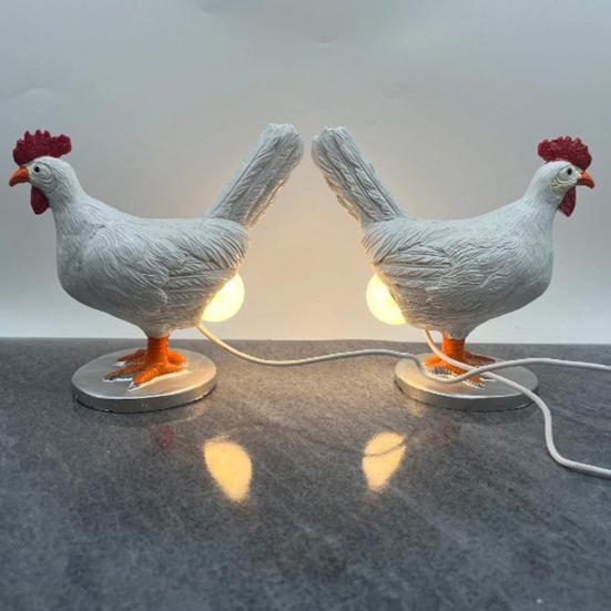 Chicken Egg Lamp Funny Chicken Butt Night Light with Egg Resin LED Hem Lamp for Easter