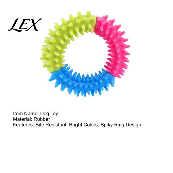 Bite Resistant Dog Toys for Aggressive Chewers Spiky Ring Toy, Rubber Chew Interactive Dental Cleaning Dogs Fetch And Teeth Toy Durable