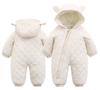 AIEOE Baby Down Long Newborn for Boys and Bear Front Baby Shower Size 60 Romper, Sleeve, Hooded, Coverall, Girls, Autumn/Winter, Thick, Warm, Cute,