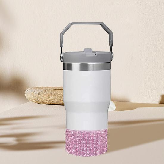 Силиконовый чехол со стразами для стакана 40 унций, блестящий чехол для бутылки с водой, нижний рукав, противоскользящий, игристый, аксессуары для стакана