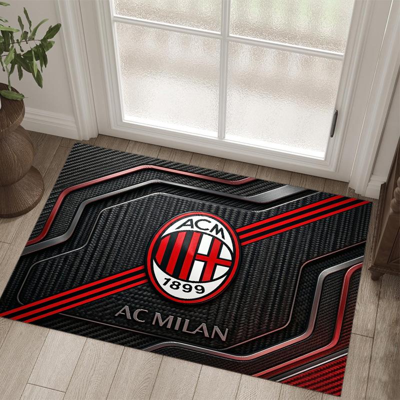 Дизайн AC Milan Кристальный Велюровый Ковер Уютный Не?Нескользящий ковер с принтом для спальни, гостиной, прихожей