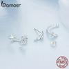 BAMOER стерлингового серебра 925 пробы серьги-гвоздики с дельфинами съемные серьги для женщин вечерние ювелирные изделия с платиновым покрытием