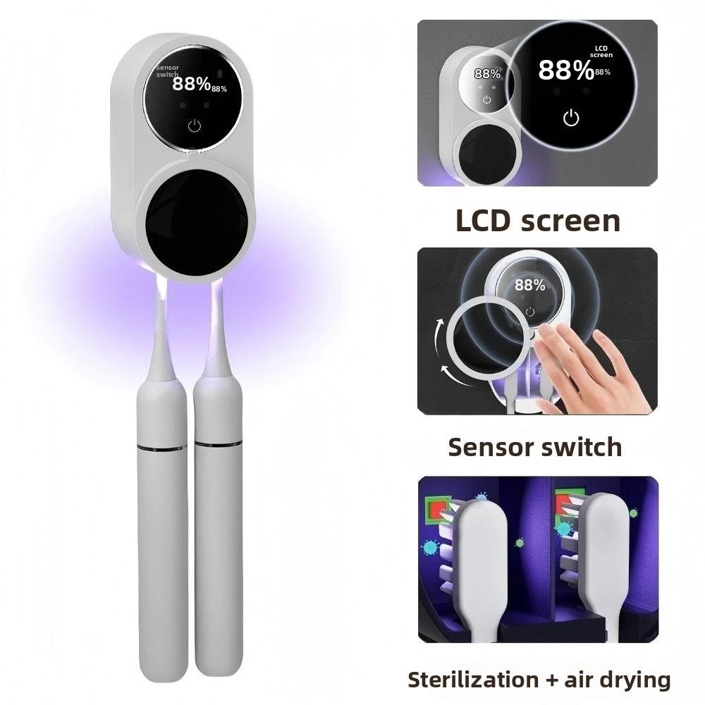 Перезаряжаемый стерилизатор для зубных щеток Светодиодный экран Очиститель зубных щеток Для ванной комнаты Домашнее использование
