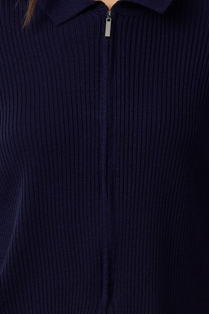 Женский элегантный кардиган Изумрудно-зеленый укороченный трикотаж на молнии кардиган