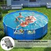 Pool Storage Basket for Above Ground Pools Poolside Storage Organizer with Cup Holder Hook Pool Accessories Holder Fits for Most Frame Pools