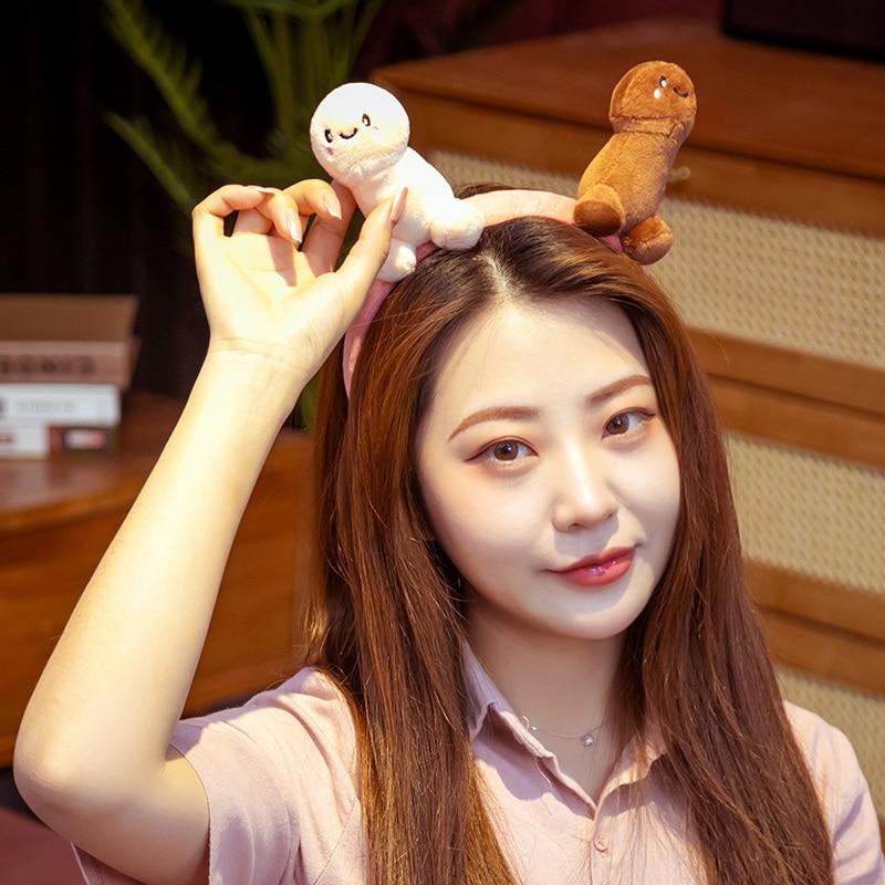 Kawaii плюшевая повязка на голову куклы мягкая имитация милых животных пучок пениса игрушка для волос для маленьких девочек подарок на день рождения