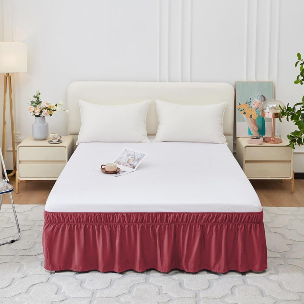 Wrap Around Style Bed Skirt Fade Resistant Bed Protector Bed Accessory Bed Dust Cover  Hotel