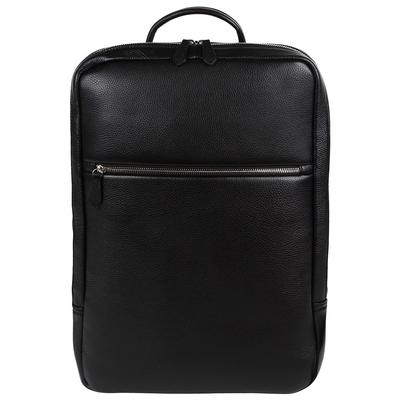 Деловой рюкзак из термоусадочной кожи, тонкая натуральная кожа, деловая сумка большой емкости для поездок на работу для мужчин (черный)