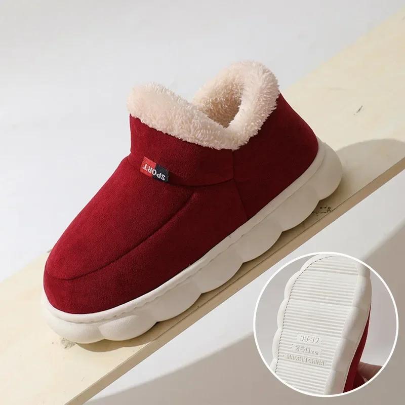 Унисекс домашние мужские хлопковые тапочки зимние новые повседневные теплые плюшевые туфли мужские и женские удобные нескользящие зимние ботинки на платформе Botas Mujer
