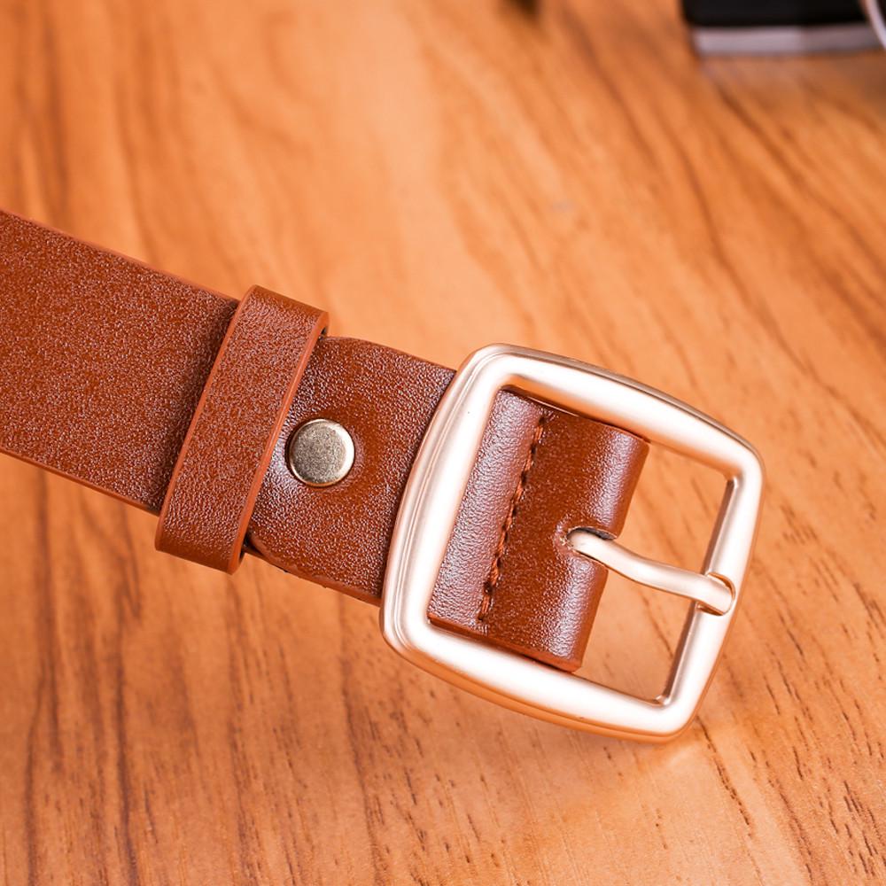 Модный женский тонкий поясной ремень, женский коричневый кожаный ремень с пряжкой на талии, подарок