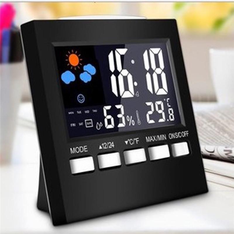 Голосовое управление ЖК-экраном Термометр Часы Внутренний монитор влажности Электронные цифровые часы