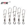 FTK 10PCS Pike Fishing Accessories Connector Pin Bearing Rolling Swivel Stainless Steel Snap Fishhook Lure Swivels Tackle