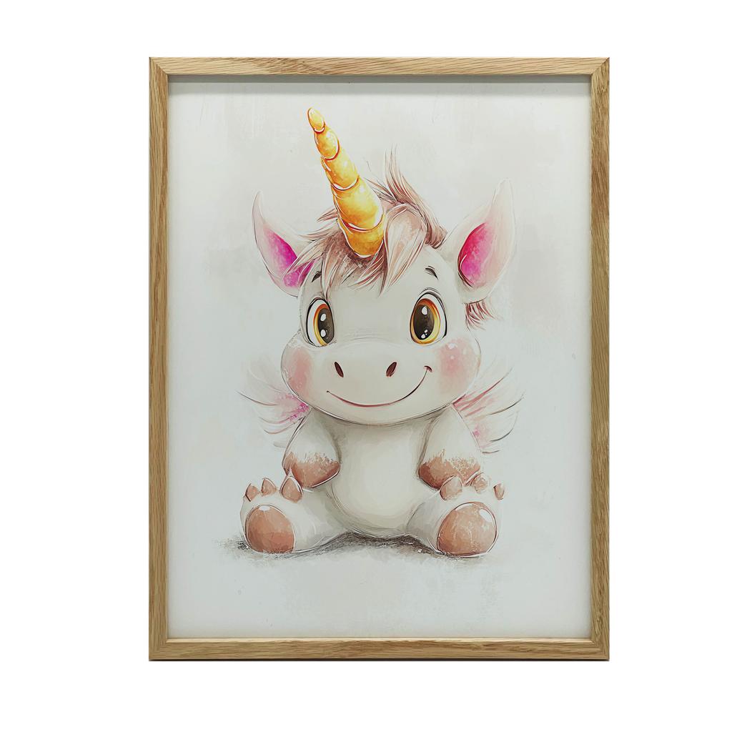 Plakat Uroczy Jednorożec W Pastelowych Kolorach Plakat Uroczy Jednorożec W Pastelowych Kolorach, 50X70 Cm, Bez Ramy, Płótno Premium Na Blejtramie