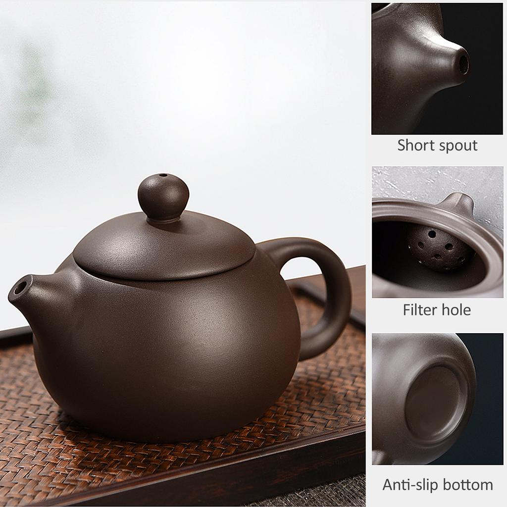 Ceramic Purple Sand Tea Set Portable Outdoor Travel Tea Pot and Cups Set with Towel Tea Canister and Carry Bag