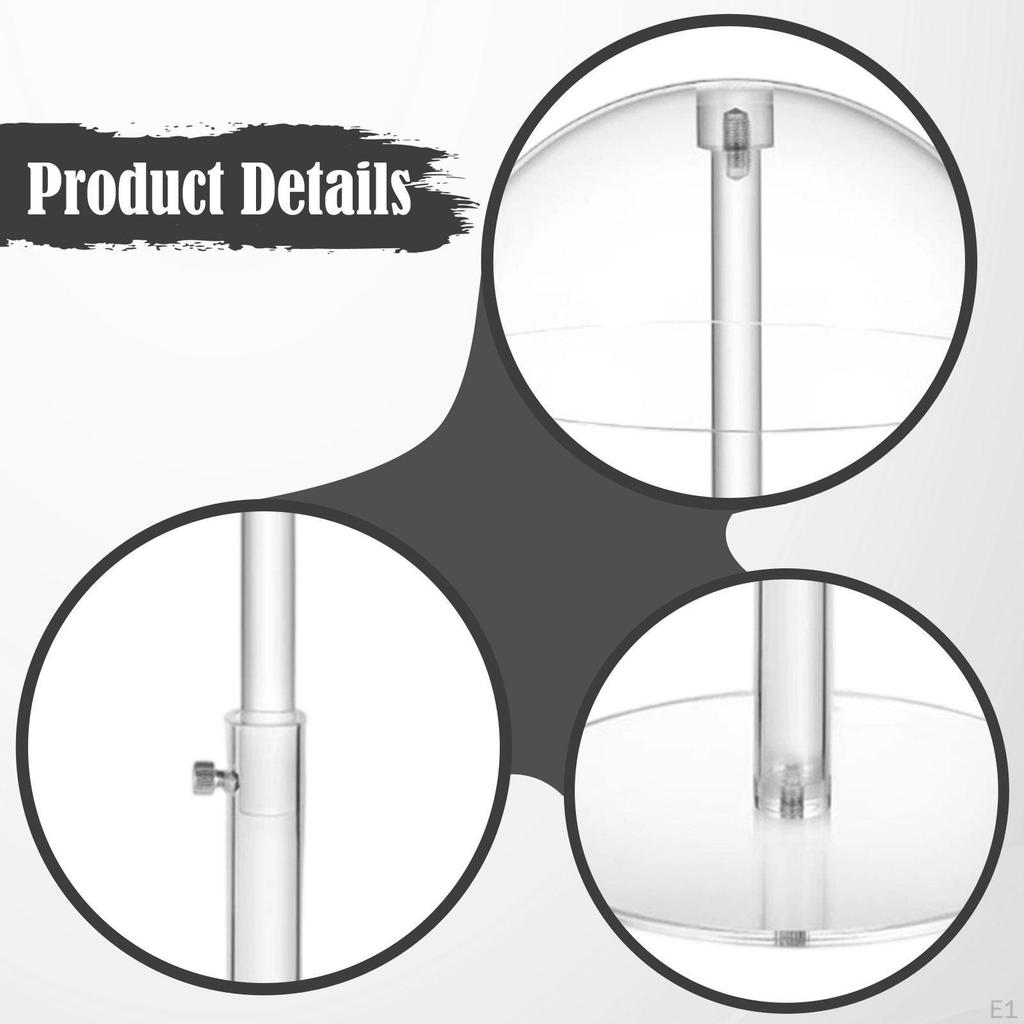 Acrylic Hat Display Stand Height Adjustable Tabletop Domed Holder Storage Rack for Cloakroom Vendors