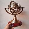 Armillary Ball Globe On Wooden Base Nautical Sea Sky Decor Navigation Globe
