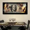 American Money Posters U.S. Dollar Canvas Painting Wall Pictures Fire Money Franklin Prints Home Office Living Room Decoration