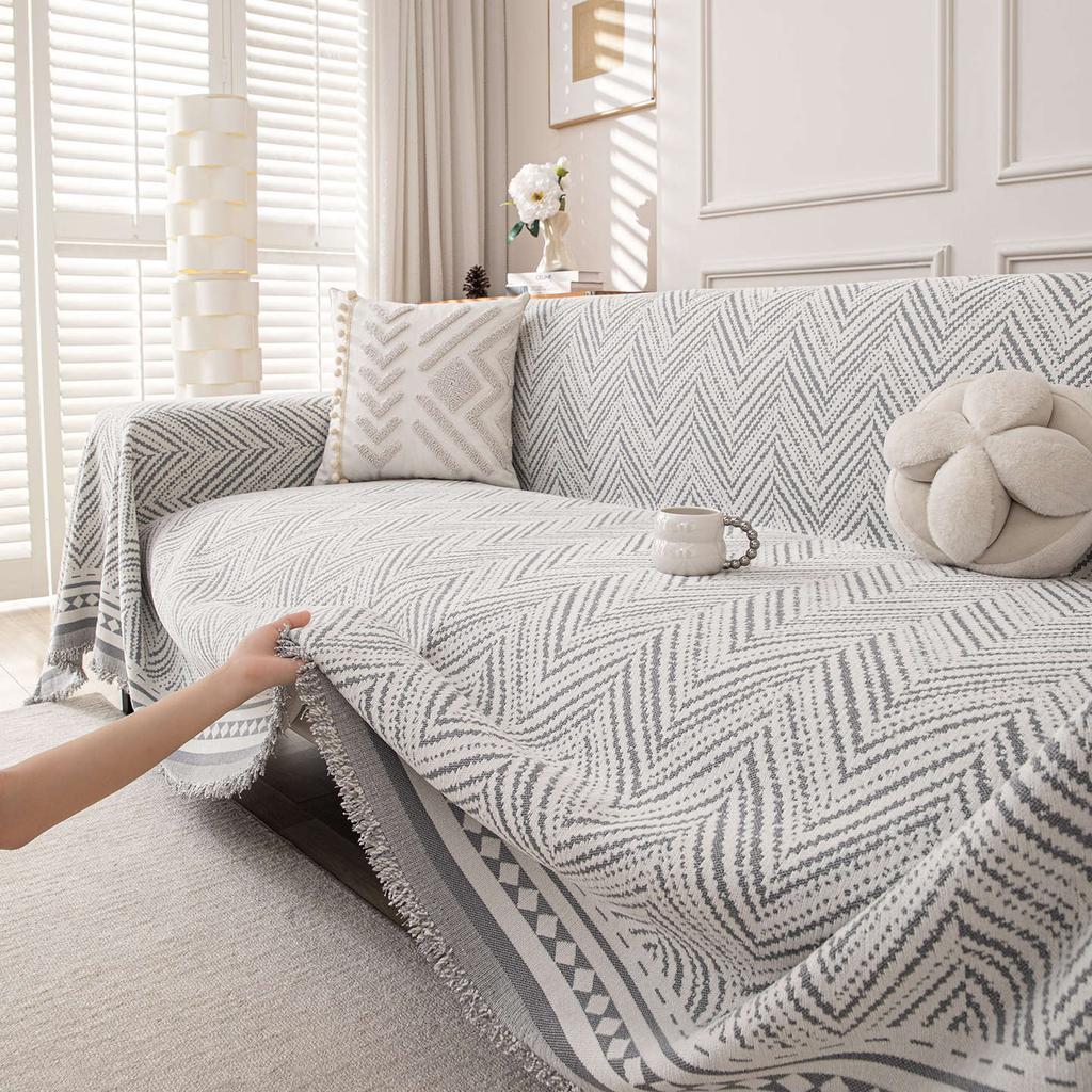 Modern Minimalist Striped Sofa Cover Thickened High-End Sofa Slipcover