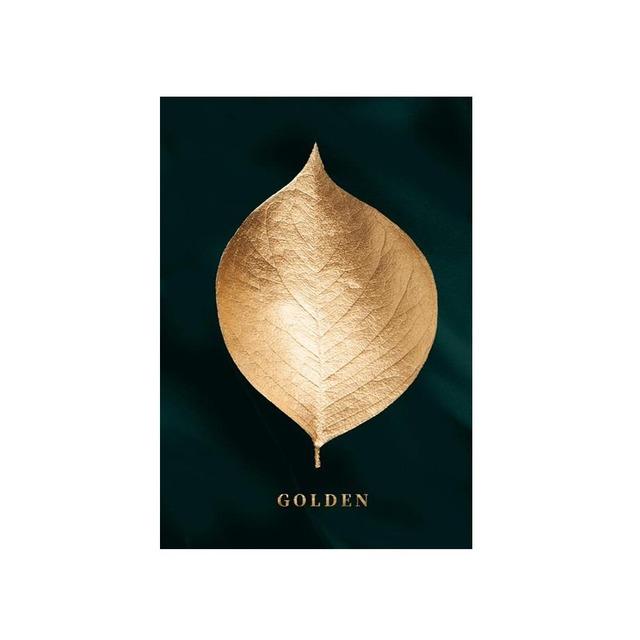 Абстрактные золотые растения, листья, стиль, холст, картина, пейзаж, листья, плакаты и принты, настенная художественная картина для гостиной, без рамки